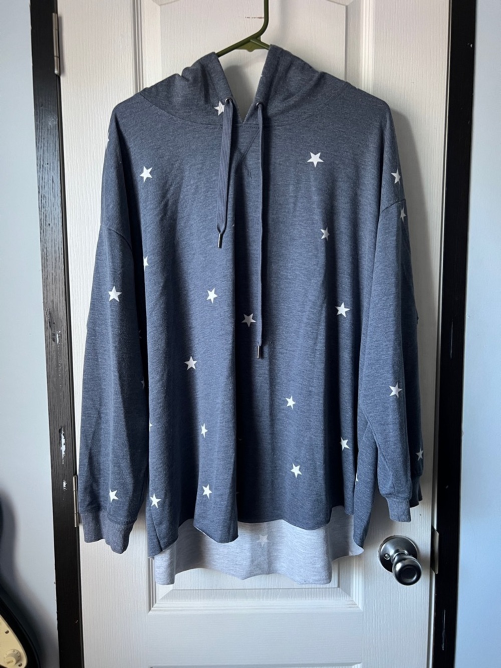 C&C California Heather Gray Hooded Pullover with Navy Trim